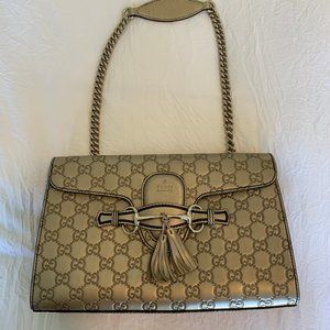 Gucci Guccissima Emily Gold Leather Bag